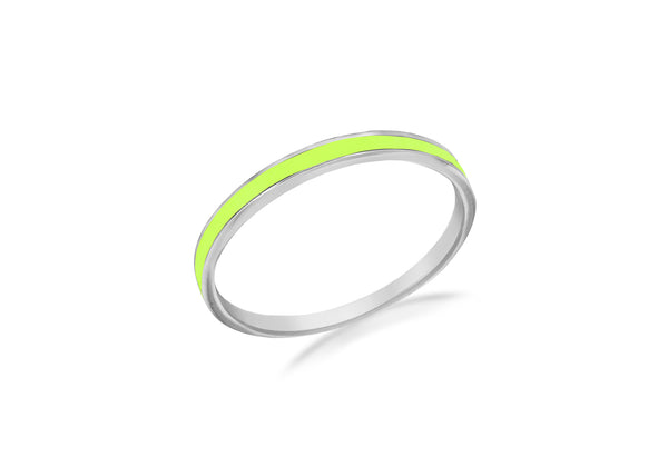 cSILVER GREEN ENAMEL BAND S RG