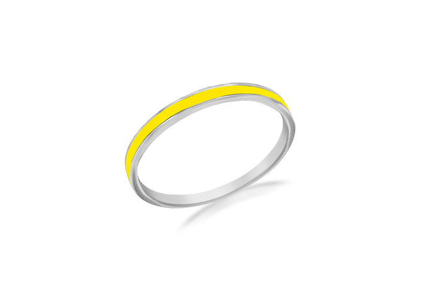 SILVER YELLOW ENAMEL BAND S RG9