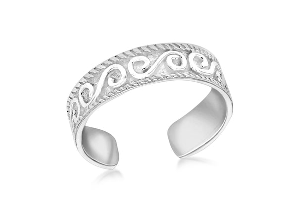 Sterling Silver Fancy Toe Ring 