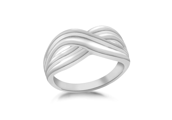 SILVER DOUBLE CrossOVER Ring