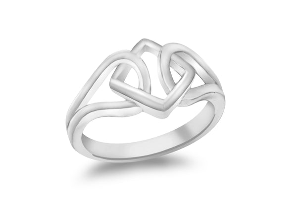 SILVER TRI & LOOP KNOT Ring