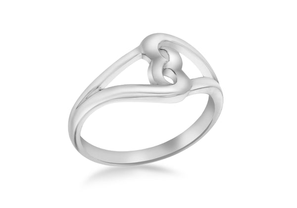 SILVER WAVY LOOP LINK Ring