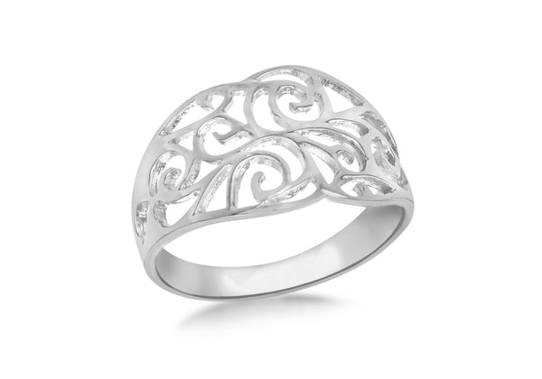 SILVER RHO FILIGREE /OCut Ring