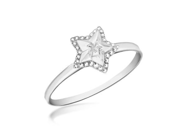 Sterling Silver D Star Ring