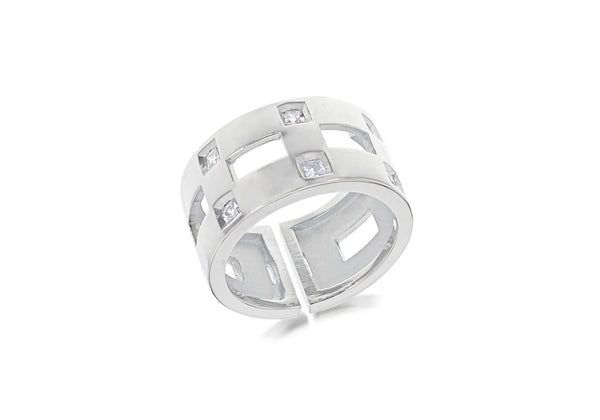 Sterling Silver 80 Zirconia Open Ring