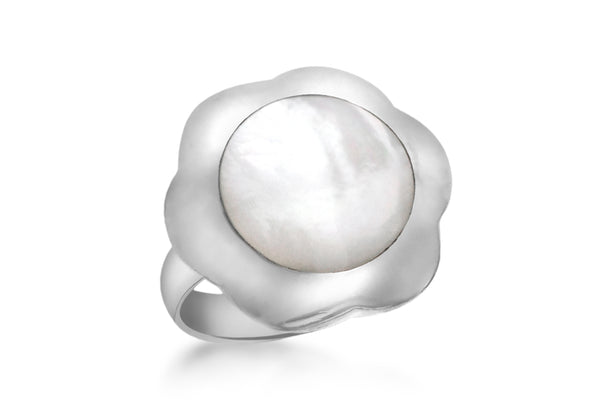 SILVER FLOWER MOP Ring