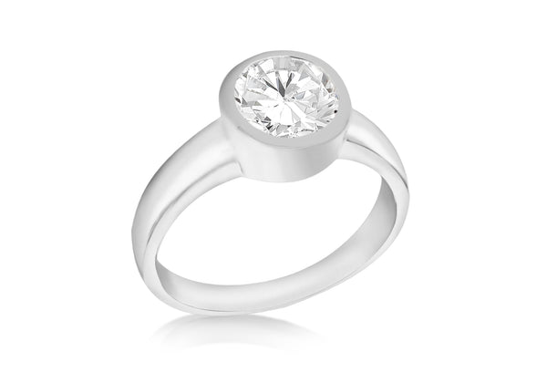 cSILVER CUSHION WHITE Zirconia  RING