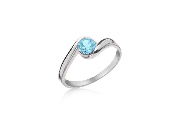 SILVER SKYBLUE Zirconia  /OVER Ring