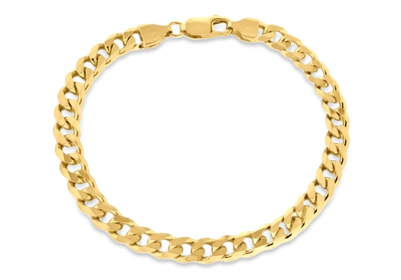 Sterling Silver Gold Plated Curb Chain Bracelet