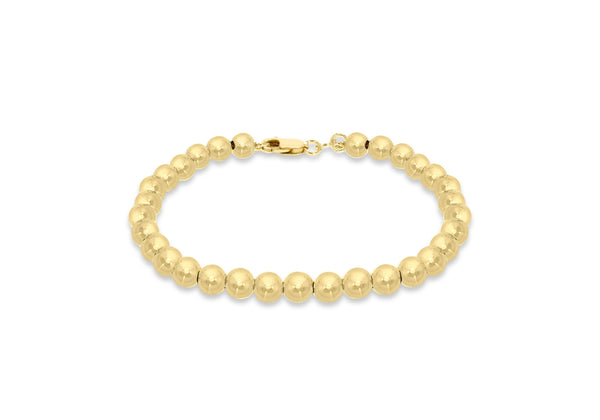 Yellow Gold Plated Sterling Silver Ball Bracelet 