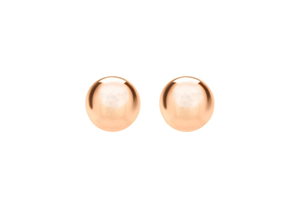 Sterling Silver Rose Gold Plated 6mm Ball Stud Earrings