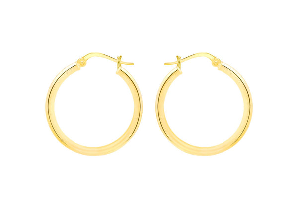 Sterling Silver Yellow Gold Plated Creole Earrings