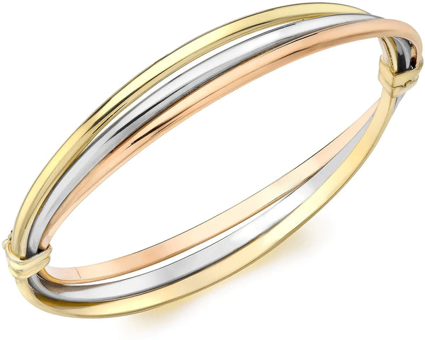 9ct 3-Tone Gold Russian Triple Bangle