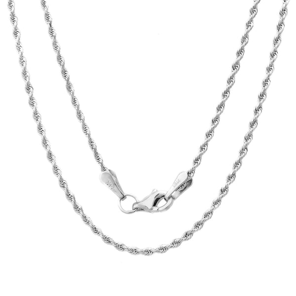 9ct White Gold 040 Rope Chain