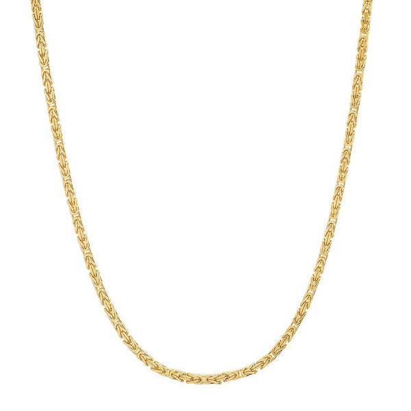 9ct Yellow Gold Square Byzantine Chain Necklace