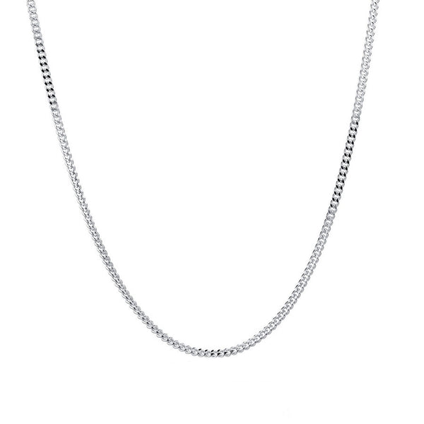 9ct White Gold 60 Diamond Cut Curb Chain