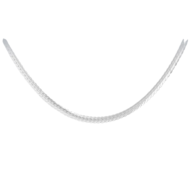 Sterling Silver Oval Herringbone Chain