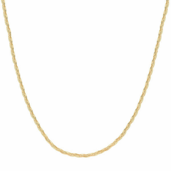 9ct Yellow Gold 3-Plait Herringbone Necklace