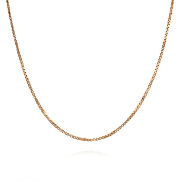 9ct Rose Gold 36 Diamond Cut Box Belcher Chain