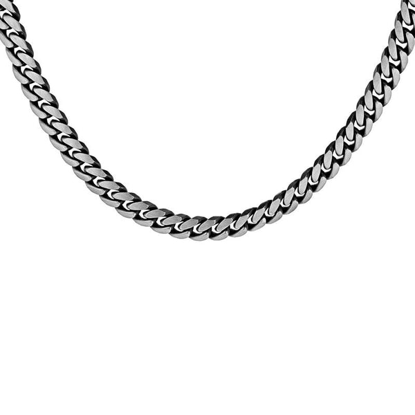 Sterling Silver 250 Oxidised Flat Curb Chain