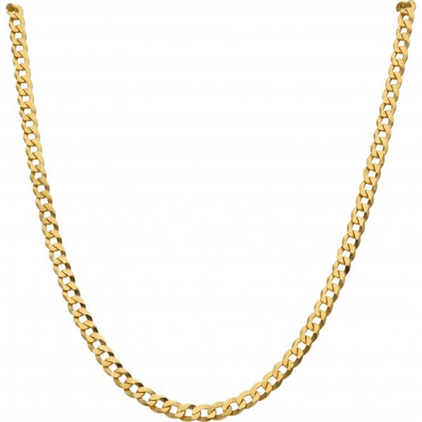 9ct Yellow Gold 190 Diamond Cut Flat Curb Chain