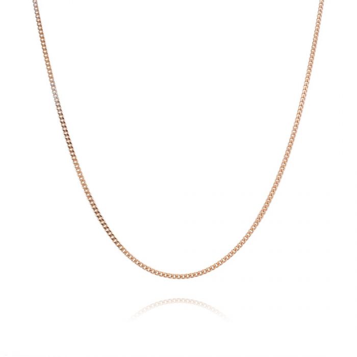 9ct Rose Gold 40 Diamond Cut Curb Chain