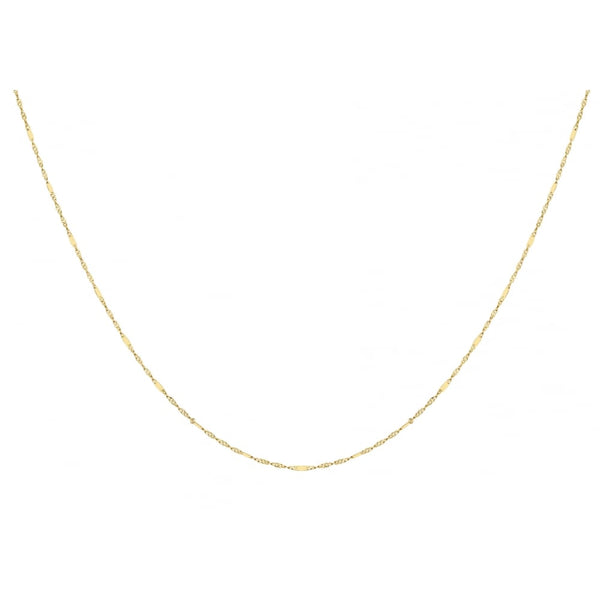 9ct Yellow Gold Diamond Cut Twist and Bar Curb Chain