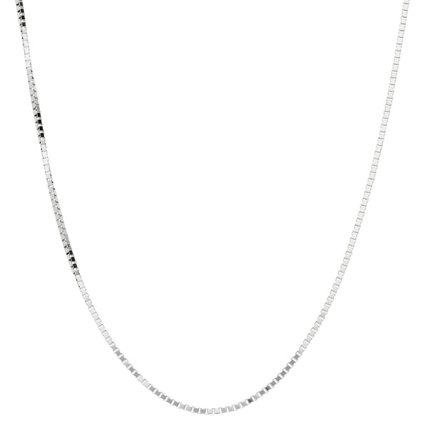 9ct White Gold 40 Mirror Box Chain