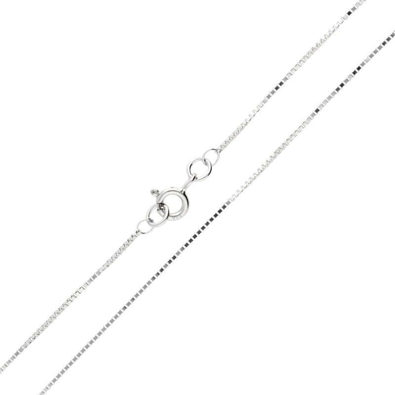 9ct White Gold 9 Venetian Adjustable Box Chain